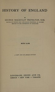 Front cover of History of England by George Macaulay Trevelyan