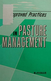 Cover of Approved practices in pasture management by Malcolm Hedley McVickar