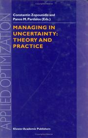 Front cover of Managing in uncertainty by Constantin Zopounidis