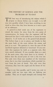Front cover of The history of science and the problems of to-day by George Sarton