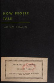 Cover of How people talk by Miriam Chapin
