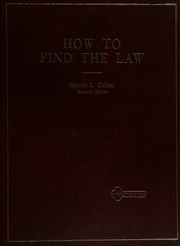 Front cover of How to find the law by Morris L. Cohen