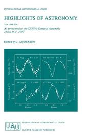Front cover of Highlights of Astronomy, Volume 11A by Johannes Andersen
