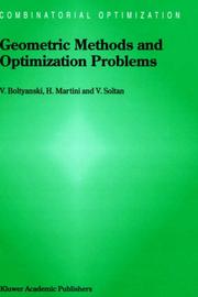 Cover of Geometric methods and optimization problems by V. G. Bolti͡anskiĭ