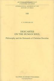Front cover of Descartes on the human soul by C. F. Fowler