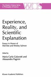 Front cover of Experience, reality, and scientific explanation by Merrilee H. Salmon