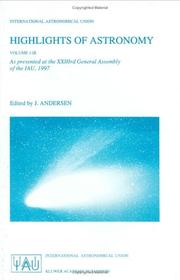 Front cover of Highlights of Astronomy by J. Andersen