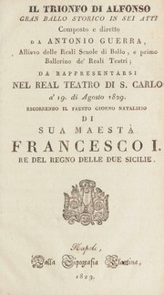 Front cover of Il trionfo di Alfonso by Antonio Guerra