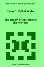 Front cover of The Theory of Anisotropic Elastic Plates by T.S. Vashakmadze