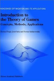 Front cover of Introduction to the theory of games by Forgó, Ferenc.