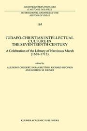 Cover of Judaeo-Christian intellectual culture in the seventeenth century by Allison Coudert