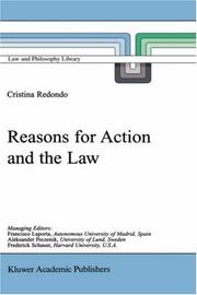 Front cover of Reasons for action and the law by Cristina Redondo