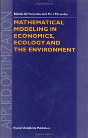 Front cover of Mathematical modeling in economics, ecology, and environment by Natali Hritonenko