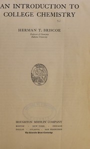 Cover of An introduction to college chemistry by Herman T. Briscoe