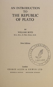 Cover of An introduction to the Republic of Plato by Boyd, William