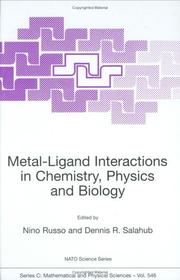 Cover of Metal-ligand interactions in chemistry, physics, and biology by Nino Russo