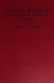 Front cover of Introductory Readings in Chemical and Technical German by John L. Bray