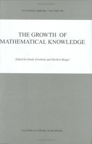 Front cover of The growth of mathematical knowledge by Emily Grosholz