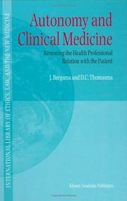 Front cover of Autonomy and clinical medicine by Jurrit Bergsma