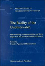 Front cover of The reality of the unobservable by Evandro Agazzi