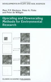 Front cover of Upscaling and downscaling methods for environmental research by Marc F. P. Bierkens