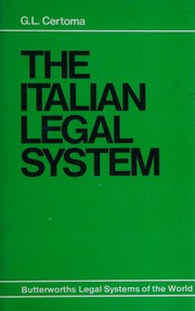 Front cover of The Italian legal system by G. Leroy Certoma