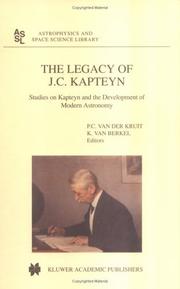 Front cover of The legacy of J.C. Kapteyn by J. C. Kapteyn