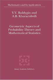 Front cover of Geometric aspects of probability theory and mathematical statistics by V. V. Buldygin