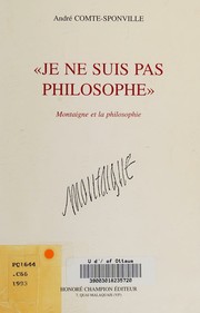 Cover of Je ne suis pas philosophe by André Comte-Sponville