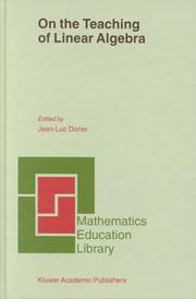 Front cover of On the Teaching of Linear Algebra (Mathematics Education Library) by J.-L. Dorier