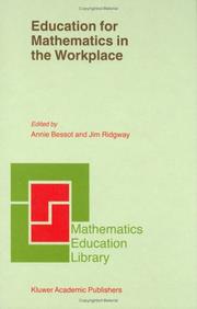 Front cover of Education for mathematics in the workplace by Jim Ridgway