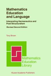 Front cover of Mathematics education and language by Brown, Tony