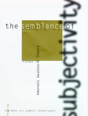 Front cover of The semblance of subjectivity by Tom Huhn