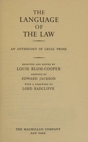 Front cover of The Language of the law by Louis Jacques Blom-Cooper