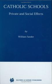 Cover of Catholic Schools by William Sander