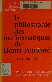 Front cover of La philosophie des mathématiques de Henri Poincaré by Jan Johann Albinn Mooij