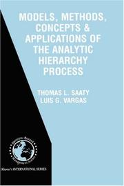 Front cover of Models, methods, concepts & applications of the analytic hierarchy process by Thomas L. Saaty