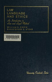 Front cover of Law, language, and ethics by William R. Bishin