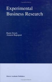 Cover of Experimental business research by Amnon Rapoport