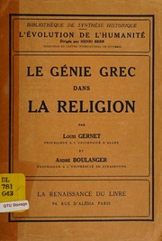Front cover of Le génie grec dans la religion by Louis Gernet