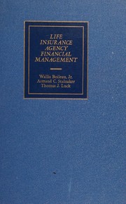 Front cover of Life insurance agency financial management by Wallis Boileau