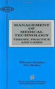 Front cover of Management of medical technology by Eliezer Geisler