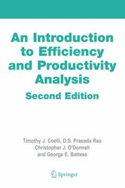Cover of An introduction to efficiency and productivity analysis by Tim Coelli