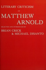 Front cover of Literary criticism of Matthew Arnold by Matthew Arnold