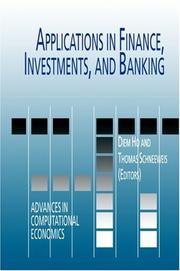 Front cover of Applications in finance, investments, and banking by Thomas Schneeweis
