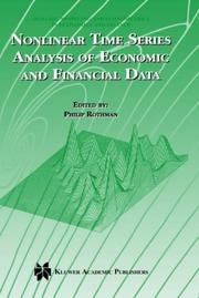 Front cover of Nonlinear time series analysis of economic and financial data by Philip Rothman