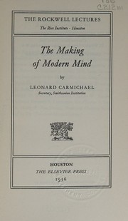Cover of The making of modern mind by Leonard Carmichael