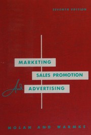 Front cover of Marketing, sales promotion, and advertising by Carroll Anthony Nolan