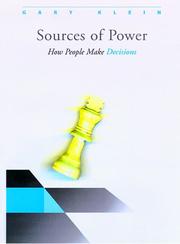 Front cover of Sources of power by Gary A. Klein