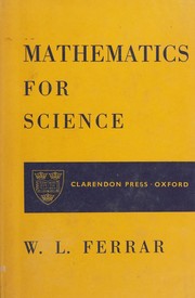 Cover of Mathematics for science by W. L. Ferrar